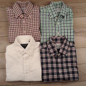 Lot of (4) SPIER & MACKAY Extra Slim Handmade Cotton Sz 15‎ Mens Dress Shirts